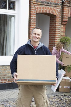 Man and van service operating on an Islington residential street