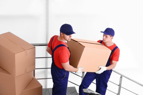 Boxes and moving supplies prepared for an Islington home move