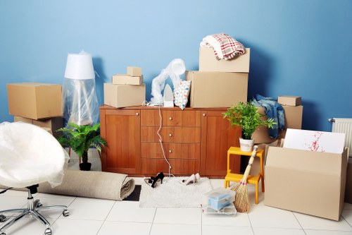 A smooth completion of an Islington removal with boxes arranged in a new home