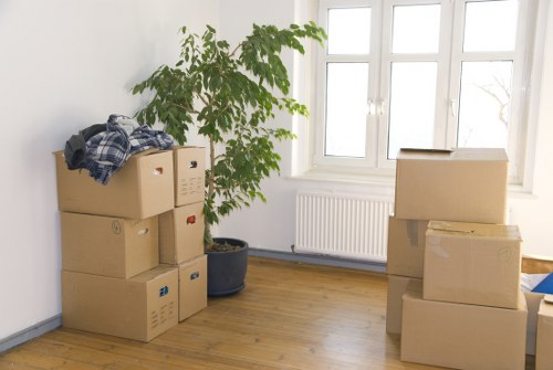 Removal team planning a move in an Islington street