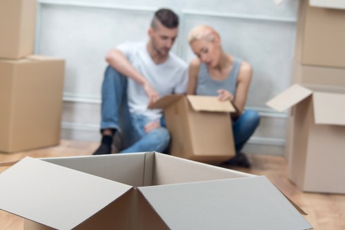 Removal team planning a move in an Islington residential street