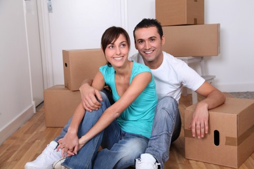 Removal team preparing belongings for an Islington move