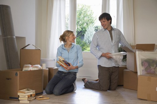 Business relocation team handling office furniture in Islington