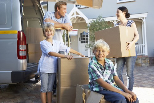 Boxes and furniture prepared for a scheduled move